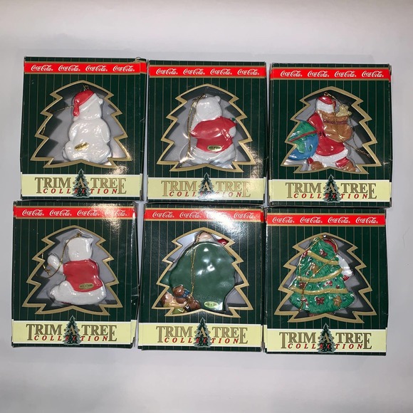 Trim-A-Tree Coca-Cola Ornaments Exclusively sold at Target 1996 Set of 6 - Picture 2 of 4